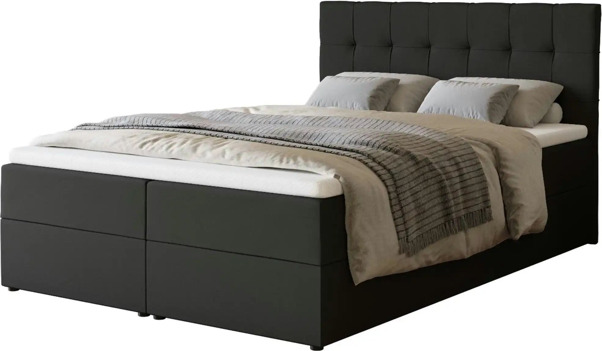 Boxbett mit Stauraum und Topper Dartford ¦ schwarz ¦ Maße (cm): B: 140 H: 102 Betten > Polsterbetten - Höffner