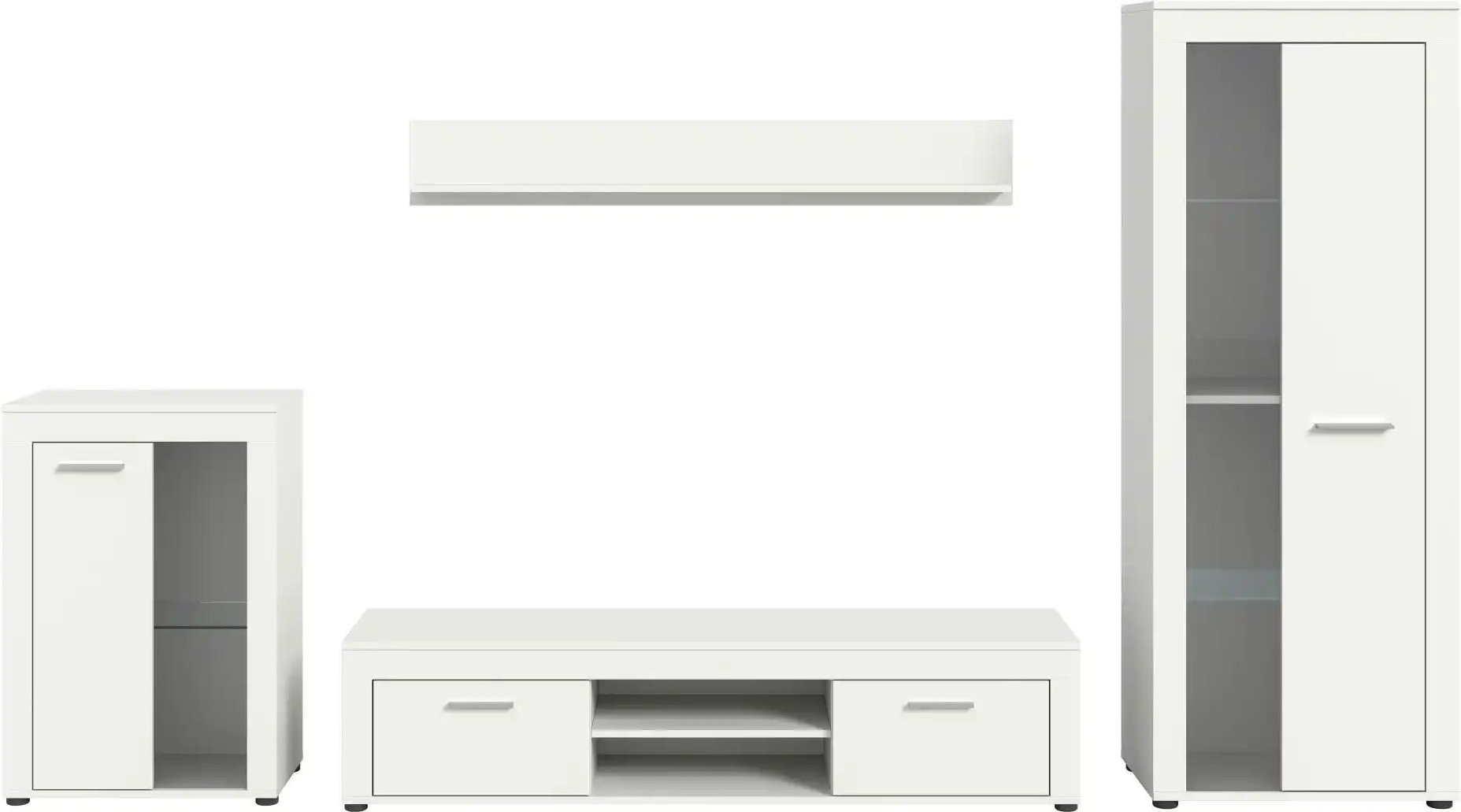 Wohnwand Bardenas ¦ weiß ¦ Maße (cm): B: 310 H: 169 T: 35.0 Kommoden & Sideboards > Wohnwände - Höffner