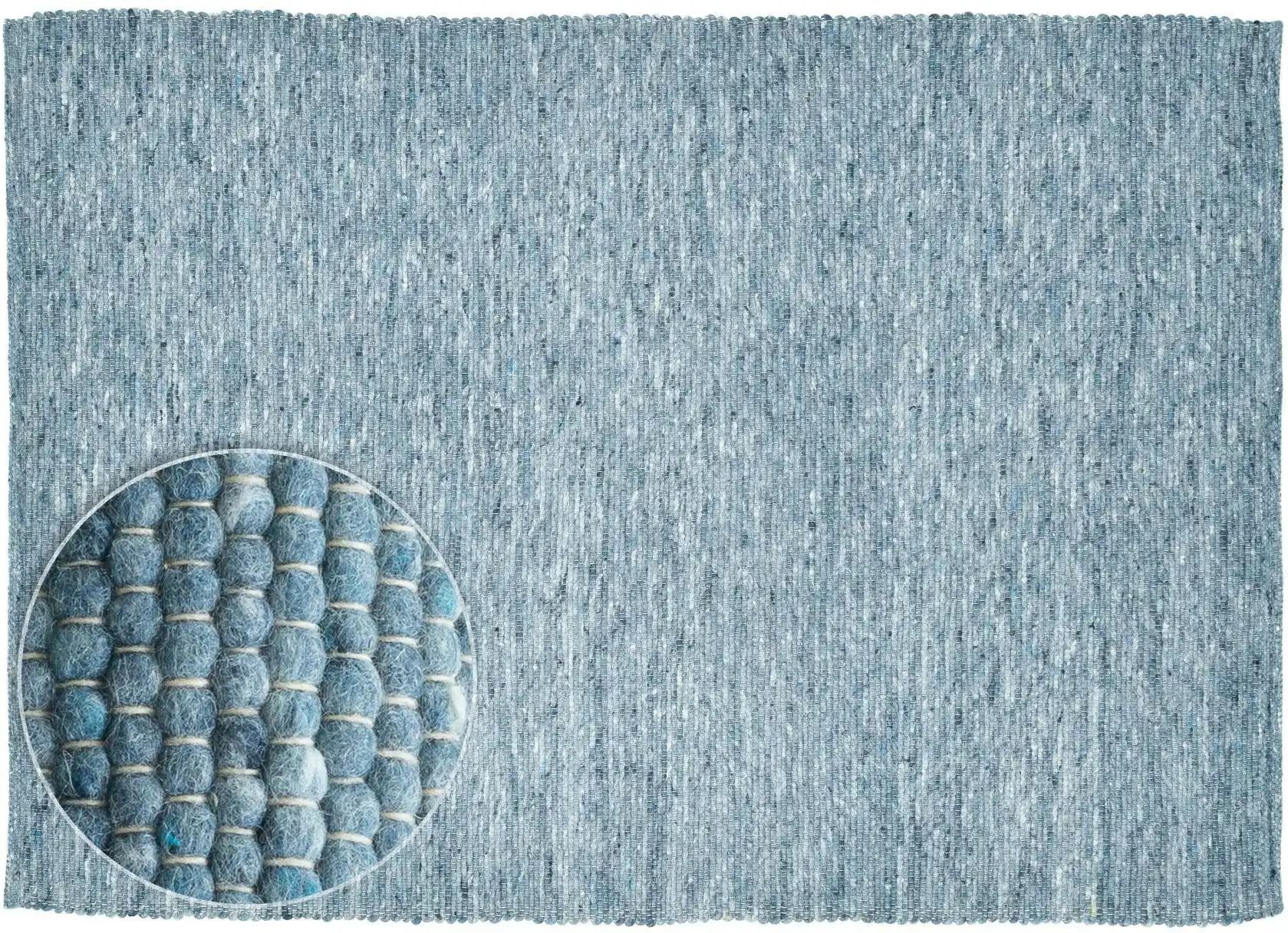 Thumbnail - THEKO Handwebteppich  Alpen ¦ blau ¦ Wolle ¦ Maße (cm): B: 90 H: 1,2 Teppiche > Wohnteppiche - Höffner