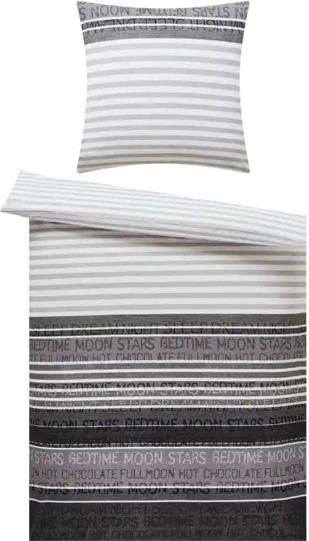 Janine Feinbiber Bettwäsche Schrift ¦ grau ¦ Maße (cm): B: 135 Bettwaren > Bettwäsche > Bettwäsche Winter - Höffner
