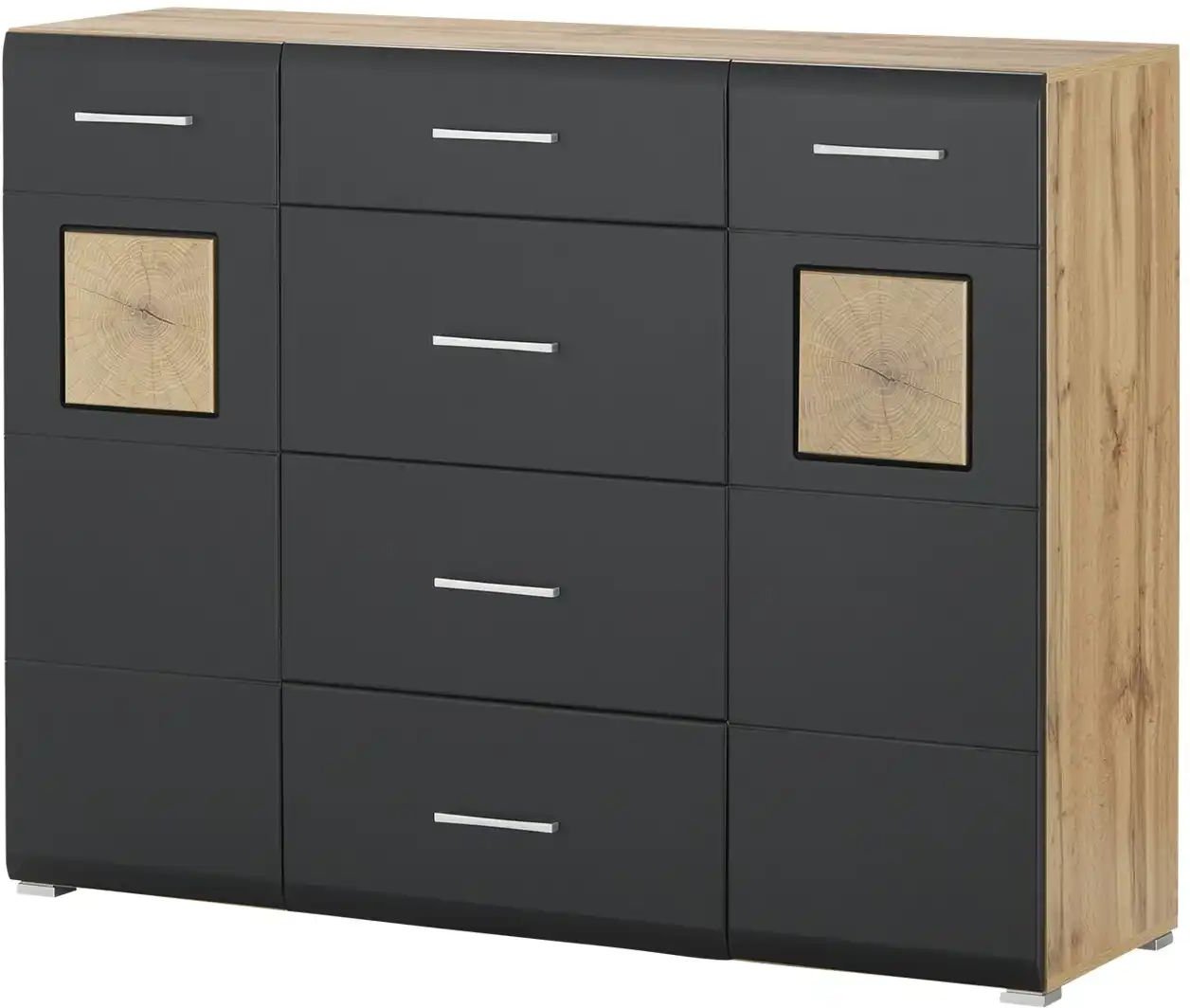 Kommode Cortina ¦ schwarz ¦ Maße (cm): B: 140 H: 109 T: 40.0 Kommoden & Sideboards > Kommoden - Höffner