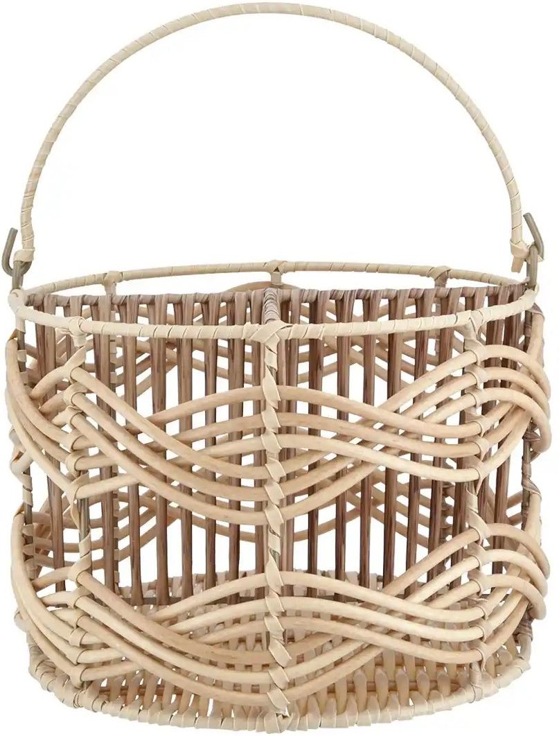 Aufbewahrungskorb mit Henkel ¦ braun ¦ Metall,Kunststoff ¦ Maße (cm): H: 16 Ø: 22 Aufbewahrung > Körbe - Höffner