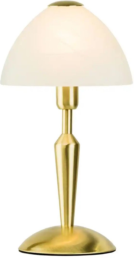 KHG Tischleuchte messing matt mit Glasschirm ¦ gold ¦ Maße (cm): H: 33 Ø: 18 Lampen & Leuchten > Tischlampen - Höffne...