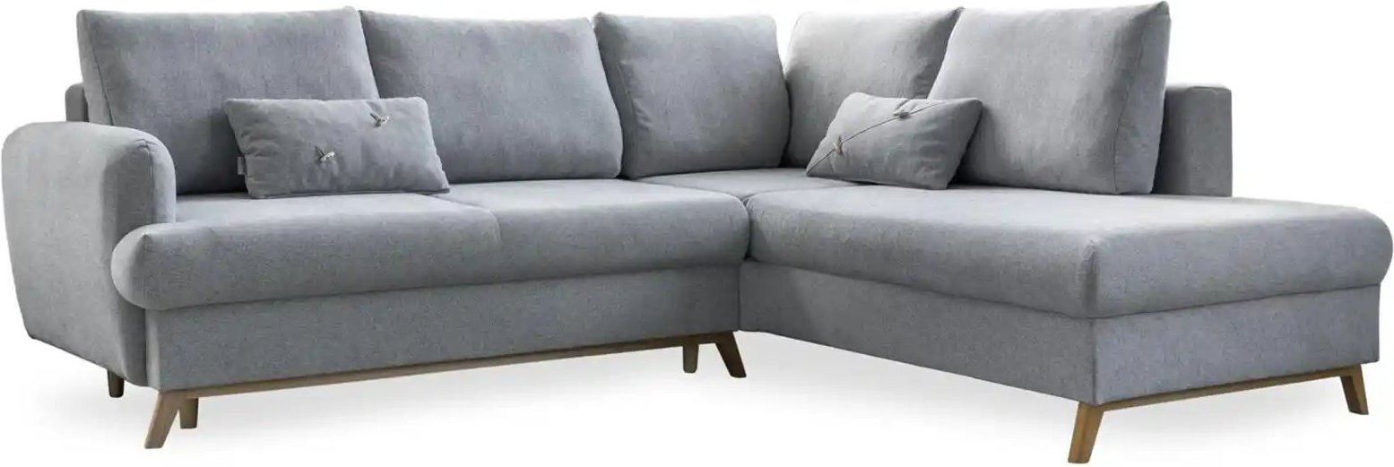 Miuform Ecksofa mit Schlaffuntkion Scandic Lagom ¦ grau ¦ Maße (cm): B: 242 H: 90 Polstermöbel > Sofas > Ecksofas - Höff...