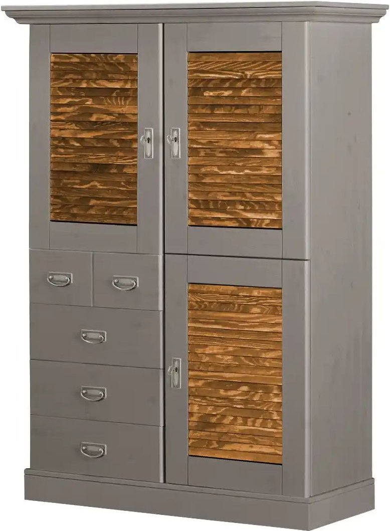 maison bleue Highboard Fancy ¦ grau ¦ Maße (cm): B: 118,5 H: 163,5 T: 48.0 Kommoden & Sideboards > Highboards - Höffner