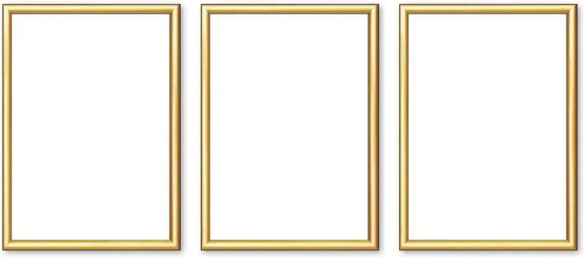 Bilderrahmen 13x18 cm 3er-Set ¦ gold ¦ Kunststoff ¦ Maße (cm): B: 13 H: 18 T: 1.8 Accessoires > Bilderrahmen - Höffne...