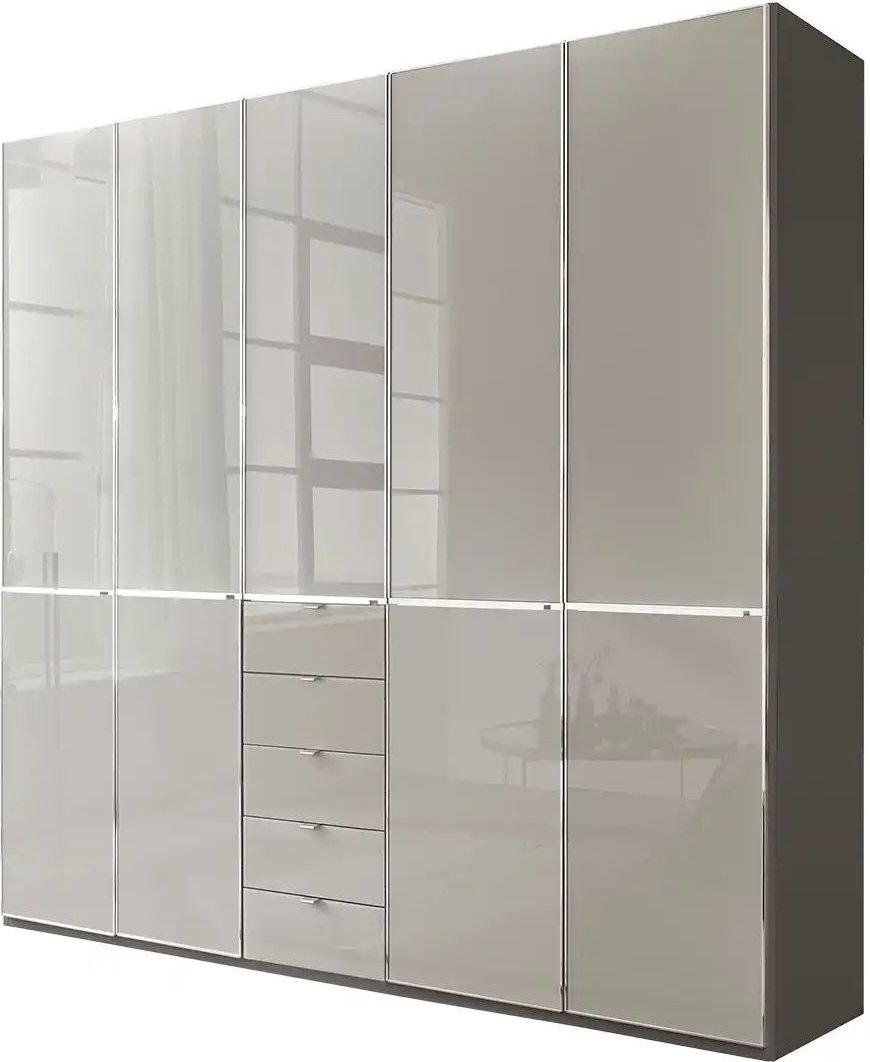 Thumbnail - Kleiderschrank 5- türig Velua 2 ¦ grau ¦ Maße (cm): B: 250 H: 236 T: 58.0 Schränke > Kleiderschränke > Drehtürenschränke...