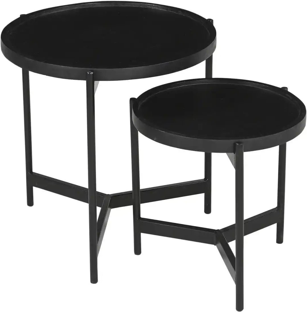 Thumbnail - Beistelltisch 2er Set Black Smooth ¦ schwarz ¦ Maße (cm): H: 45 Ø: 45 Tische > Beistelltische > Beistelltische ohne Ro...