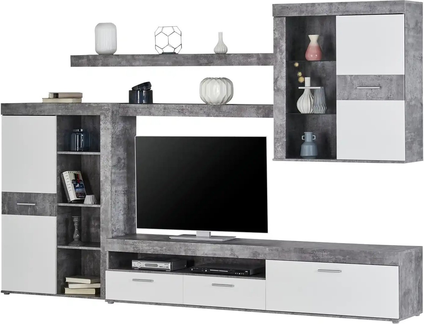 Wohnwand Marsala ¦ weiß ¦ Maße (cm): B: 300 H: 201 T: 41.0 Kommoden & Sideboards > Wohnwände - Höffner