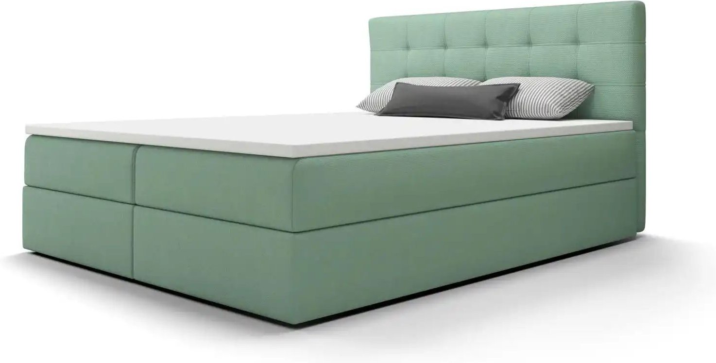 Boxbett mit Stauraum Matratze H3 und Topper Fado 2 ¦ grün ¦ Maße (cm): B: 180 H: 102 Betten > Komfortbetten - Höffner