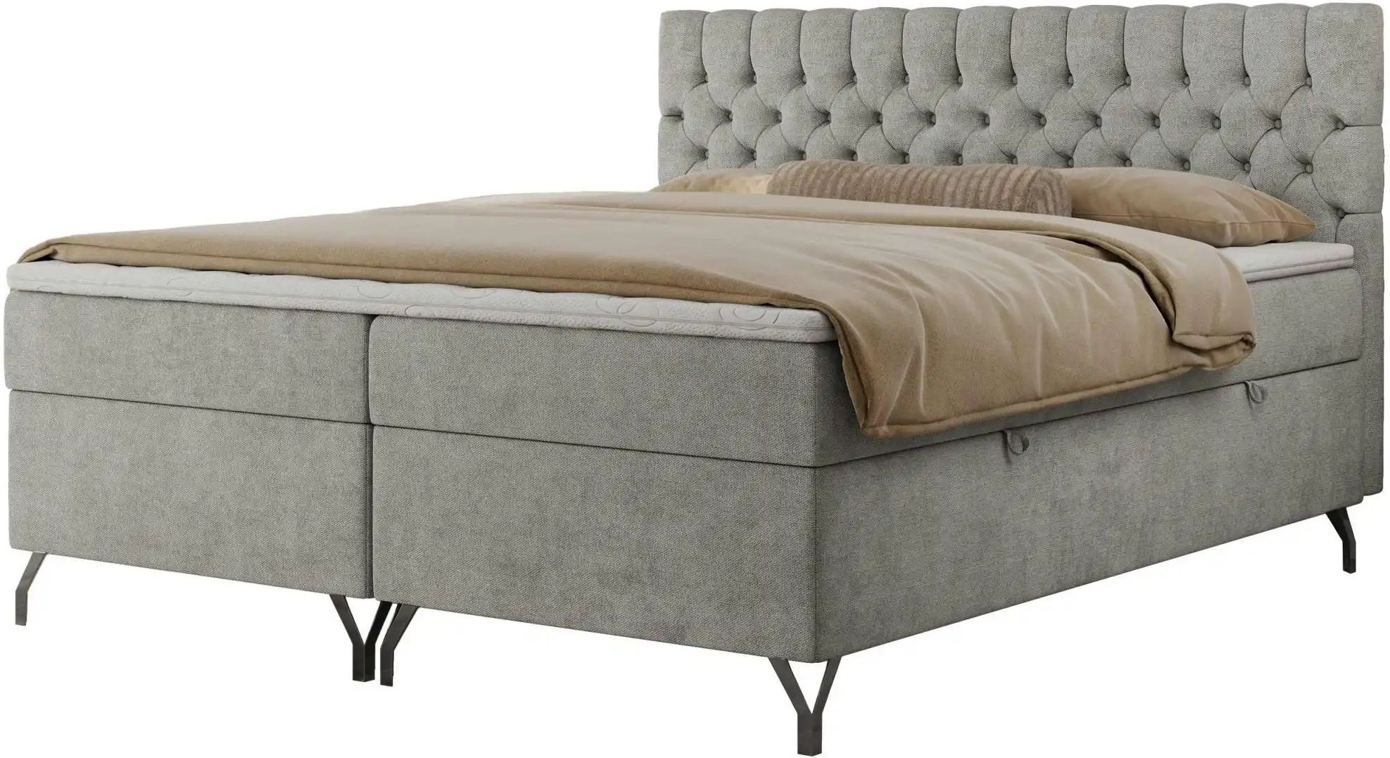 Boxbett mit Bettkasten Grimaldi ¦ grau ¦ Maße (cm): B: 204 H: 115 Betten > Komfortbetten - Höffner