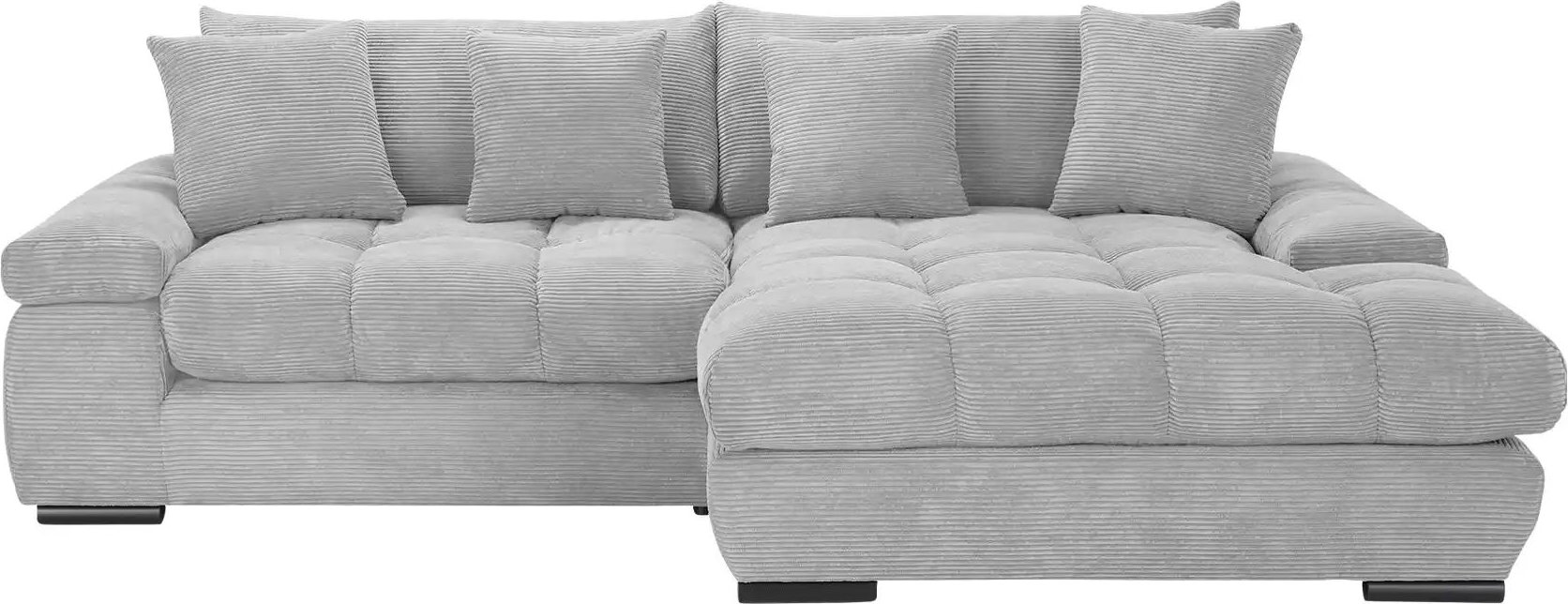 bobb Ecksofa mit trendigem Cordbezug Hella ¦ grau ¦ Maße (cm): B: 303 H: 96 T: 203.0 Polstermöbel > Sofas > 3-Sitzer - H...