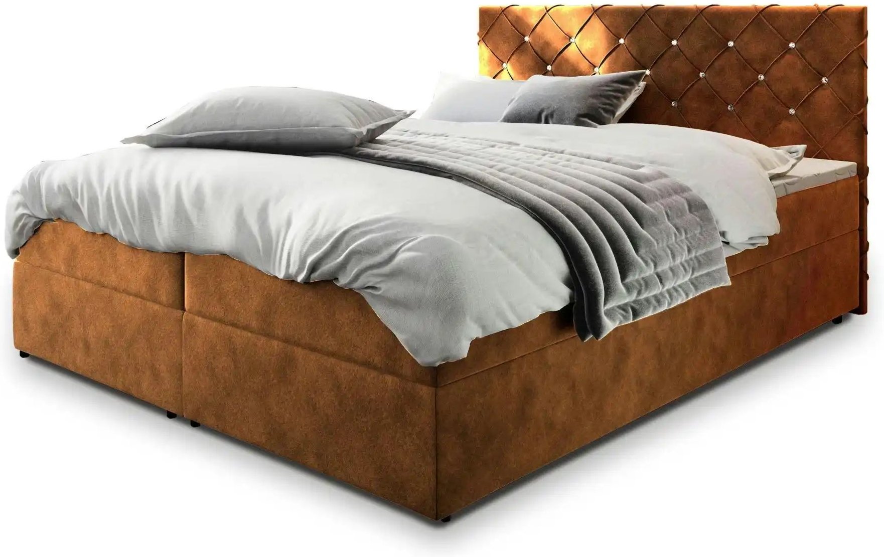 MASSENO Boxbett mit Bettkasten Riva ¦ orange ¦ Maße (cm): B: 140 H: 98 Betten > Polsterbetten - Höffner