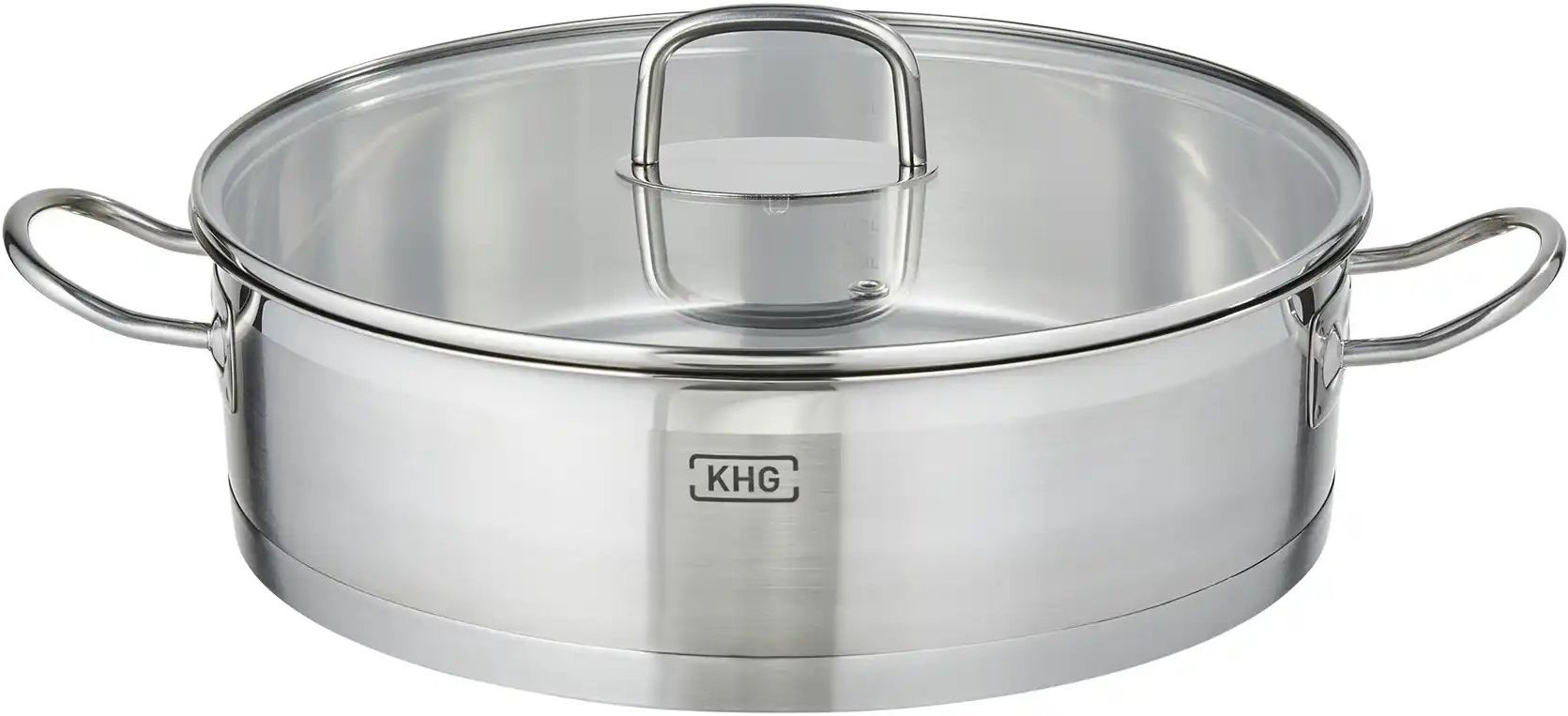 KHG Servierpfanne LUNA ¦ silber ¦ Edelstahl ¦ Maße (cm): H: 8 Ø: 28 Töpfe & Pfannen & Zubehör > Töpfe - Höffner