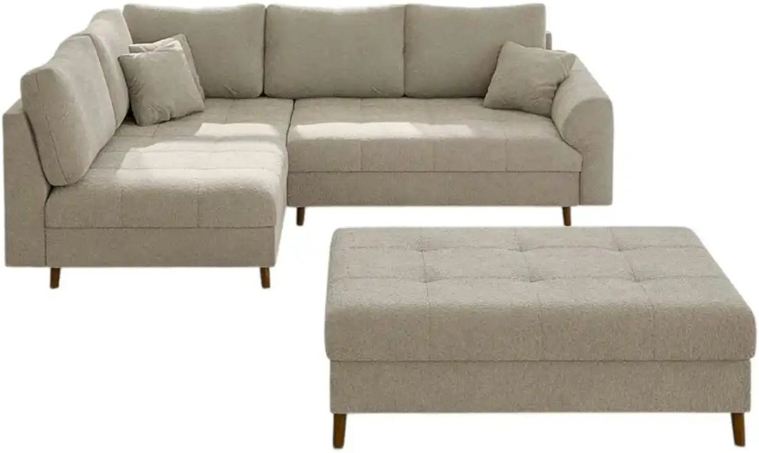 S-STYLE Ecksofa mit Hocker Lars ¦ beige ¦ Maße (cm): B: 231 H: 81 Polstermöbel > Sofas > Ecksofas - Höffner