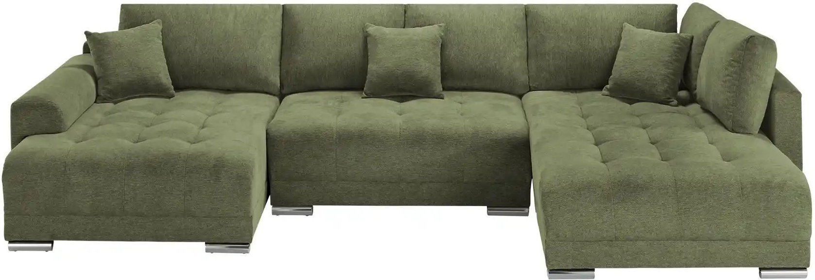 Wohnlandschaft mit Schlaffunktion Lemie ¦ grün ¦ Maße (cm): B: 356 H: 85 T: 218.0 Polstermöbel > Sofas > Wohnlandschafte...