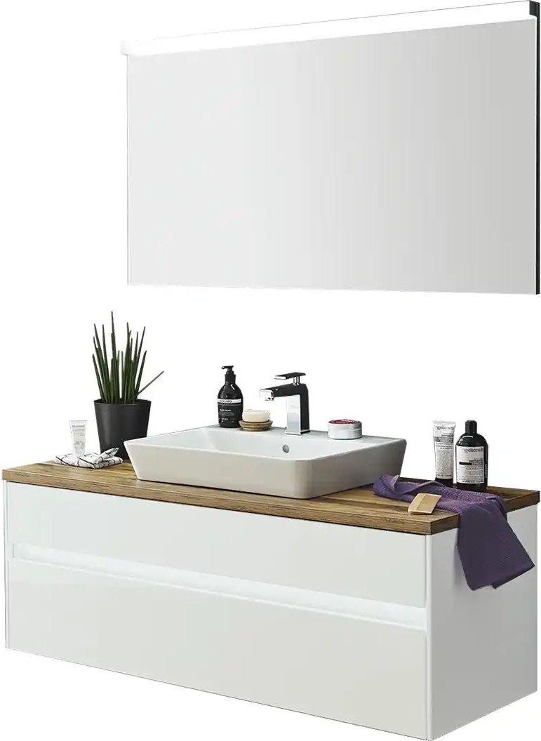 Badkombination Starnberger See ¦ weiß ¦ Maße (cm): B: 102,6 Schränke > Badschränke > Komplett-Badkombinationen - Höffne...