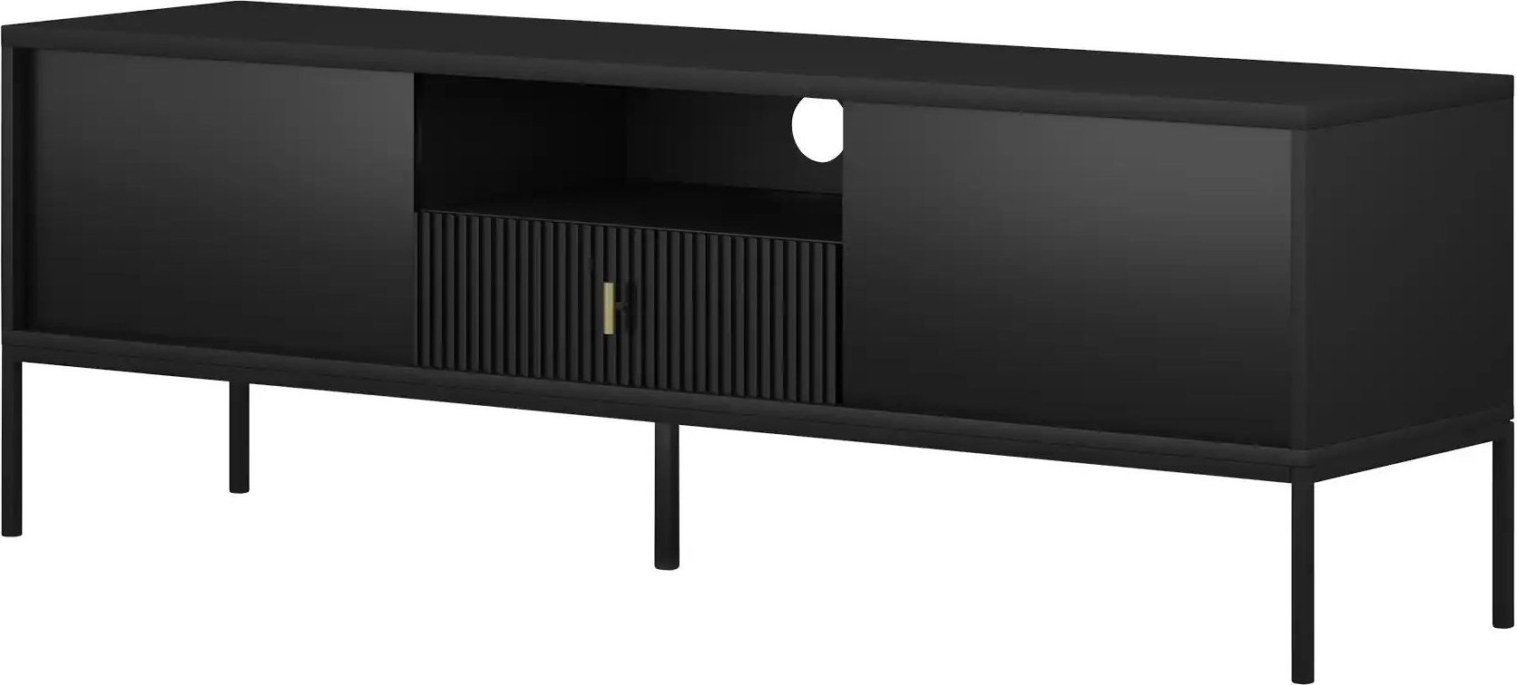 TV-Lowboard Maglione ¦ schwarz ¦ Maße (cm): B: 154 H: 52 T: 39.0 Kommoden & Sideboards > Lowboards - Höffner