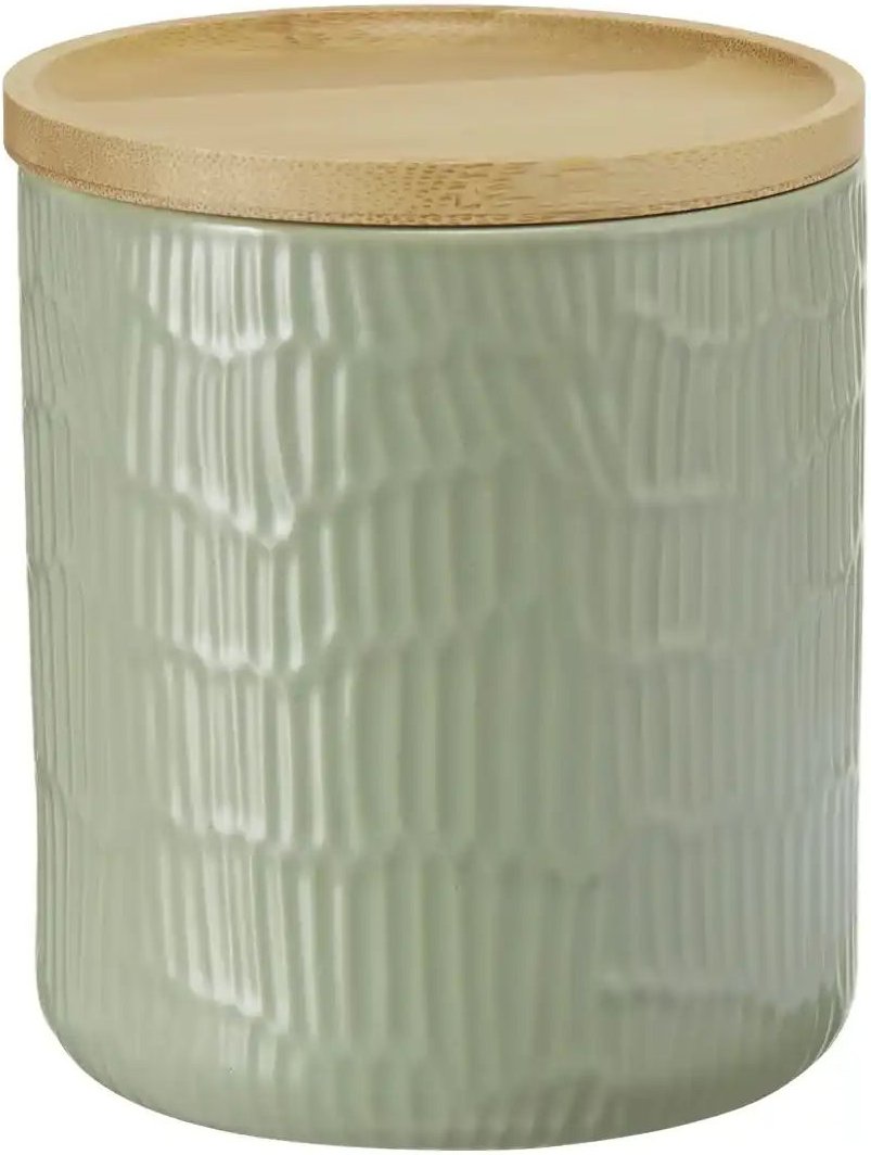KHG Aufbewahrungsdose ¦ grün ¦ Steinzeug/Steingut,Bambus ¦ Maße (cm): H: 12 Ø: 10.3 Küchenzubehör & Helfer > Küchenhe...