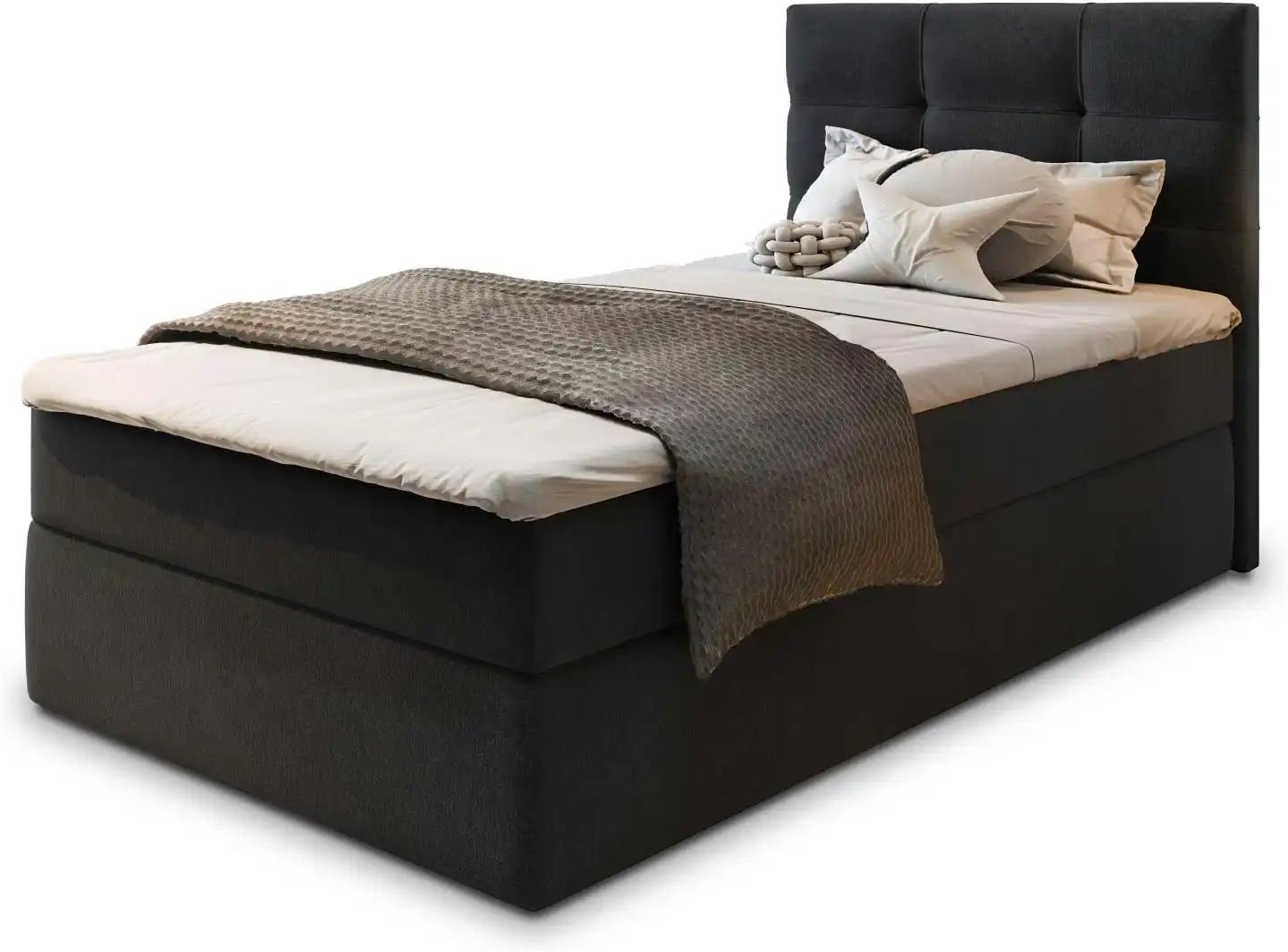 MASSENO Boxbett mit Bettkasten Glos ¦ schwarz ¦ Maße (cm): B: 80 H: 98 Betten > Polsterbetten - Höffner