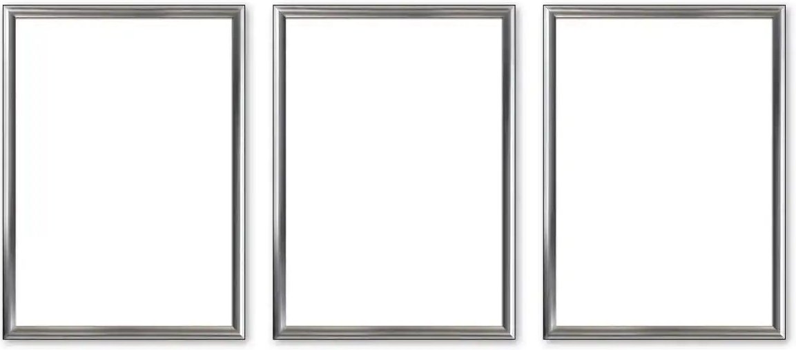 Bilderrahmen 13x18 cm 3er-Set ¦ silber ¦ Kunststoff ¦ Maße (cm): B: 13 H: 18 T: 1.8 Accessoires > Bilderrahmen - Höff...