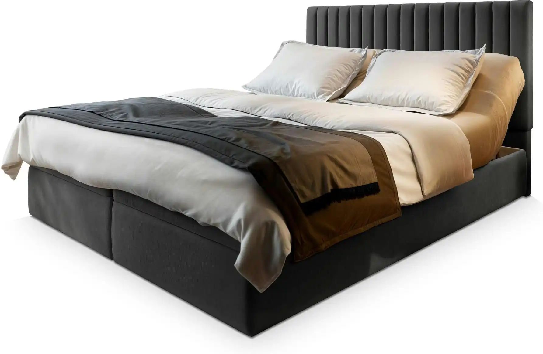 MASSENO Boxbett mit Bettkasten Murlo ¦ grau ¦ Maße (cm): B: 140 H: 98 Betten > Polsterbetten - Höffner