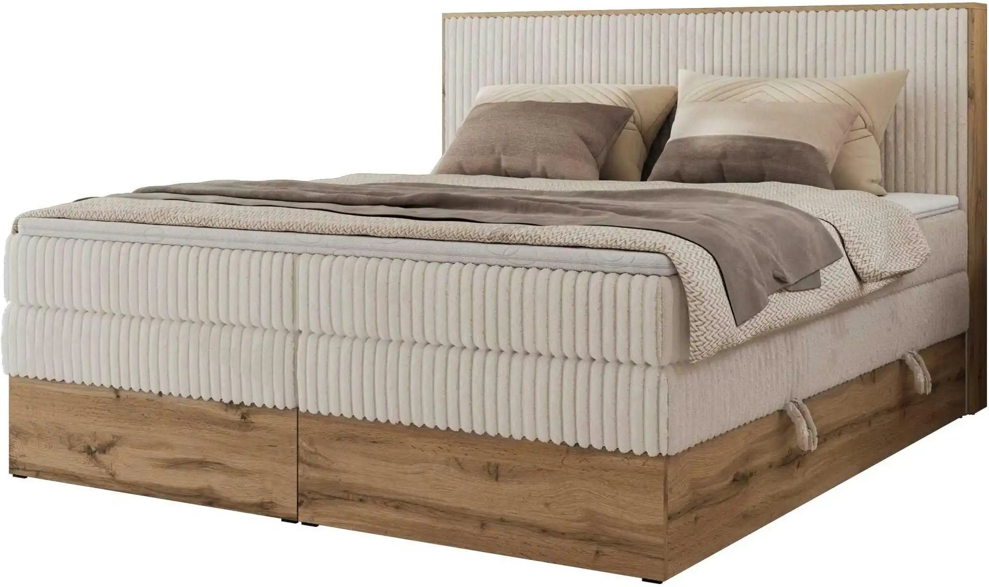 Boxspringbett mit Bettkasten Wood Classic King ¦ beige ¦ Maße (cm): B: 204 H: 120 Betten > Boxspringbetten - Höffner