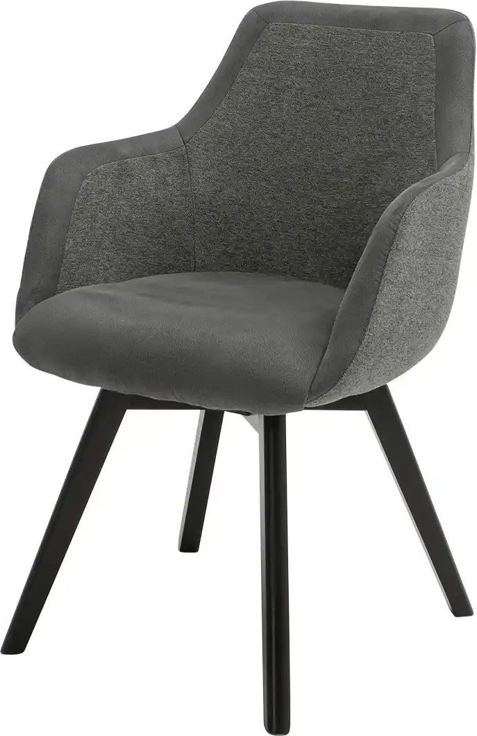 Dine + Mine Armlehnstuhl mit Massivholzgestell Corby ¦ grau ¦ Maße (cm): B: 56 H: 85 T: 65.0 Stühle > Esszimmerstühle > ...