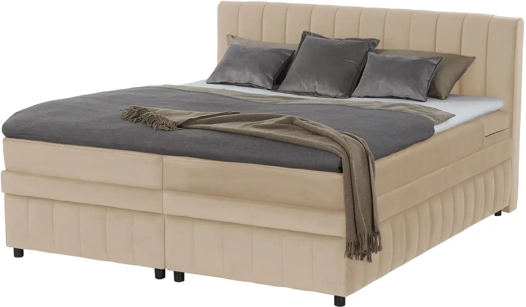 Boxbett mit Bettkasten Bruno ¦ beige ¦ Maße (cm): B: 166 H: 106 Betten > Komfortbetten - Höffner