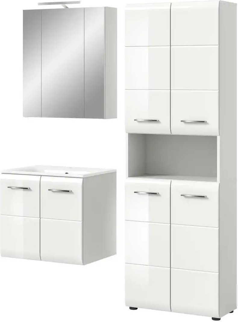 Badkombination Igelsbachsee ¦ weiß ¦ Maße (cm): B: 135 H: 185 Schränke > Badschränke > Komplett-Badkombinationen - Höff...