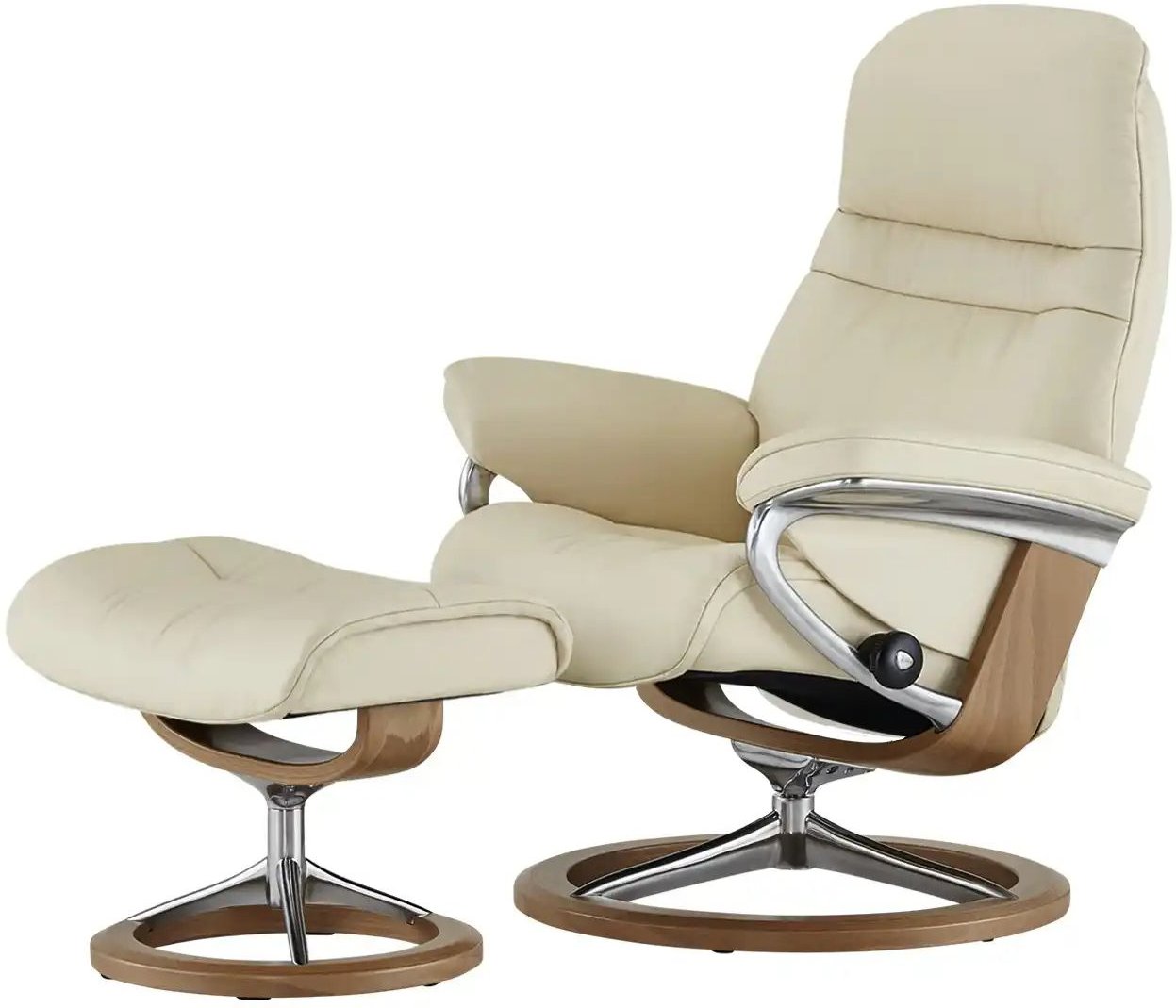 Stressless Relaxsessel mit Hocker Leder Sunrise M ¦ creme ¦ Maße (cm): B: 83 H: 105 T: 74.0 Polstermöbel > Sessel > Fern...