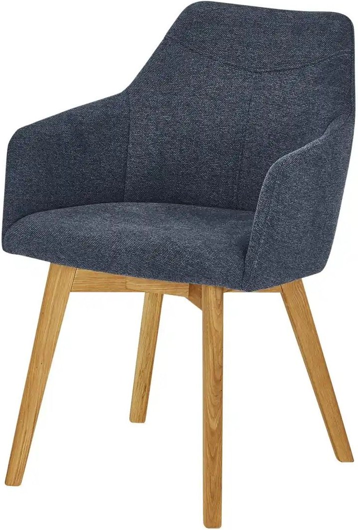 Woodford Armlehnstuhl mit Massivholzgestell Muron ¦ blau ¦ Maße (cm): B: 57 H: 84 T: 57.0 Stühle > Esszimmerstühle > Ess...