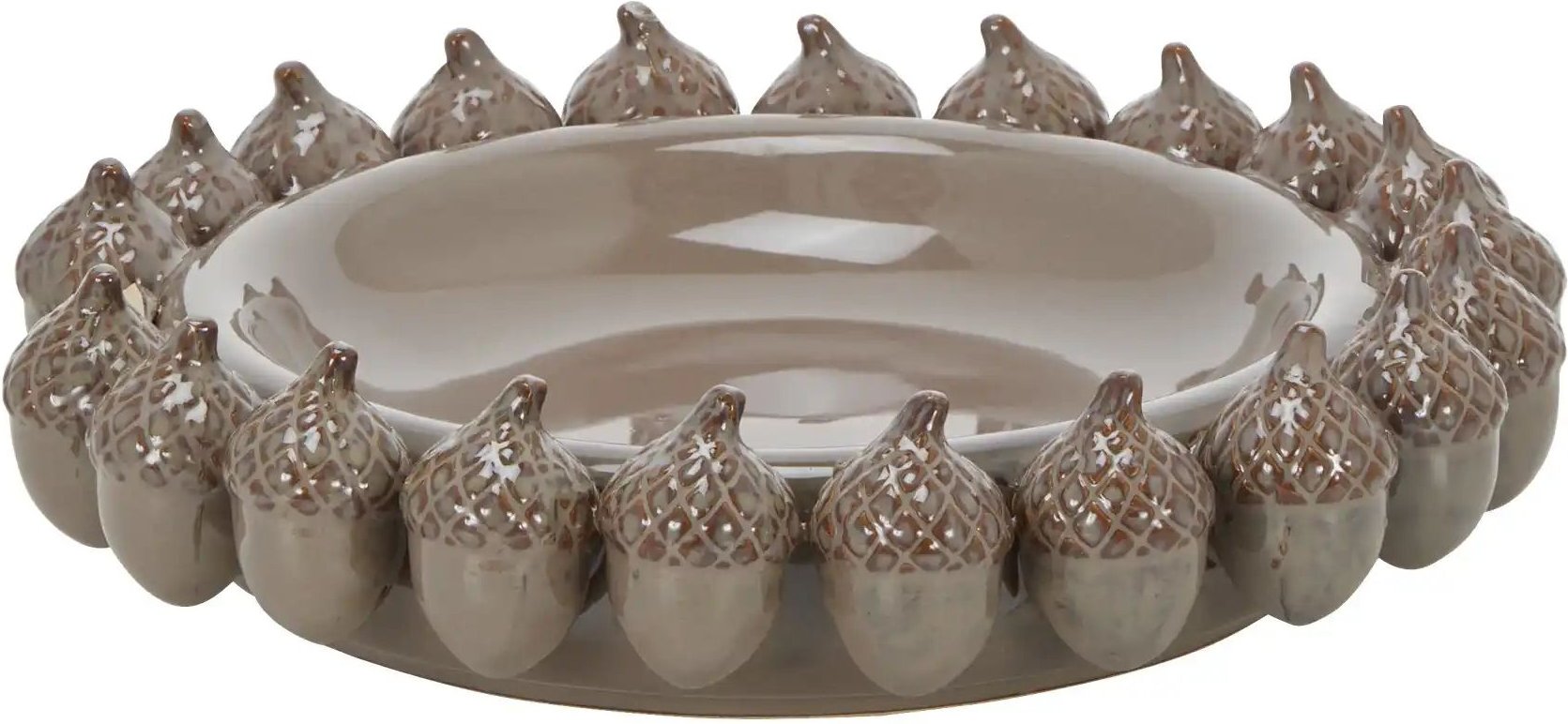 HOME STORY Deko Schale 3D Eicheln ¦ braun ¦ Steingut ¦ Maße (cm): H: 9,5 Ø: 35 Accessoires > Deko-Schalen - Höffner