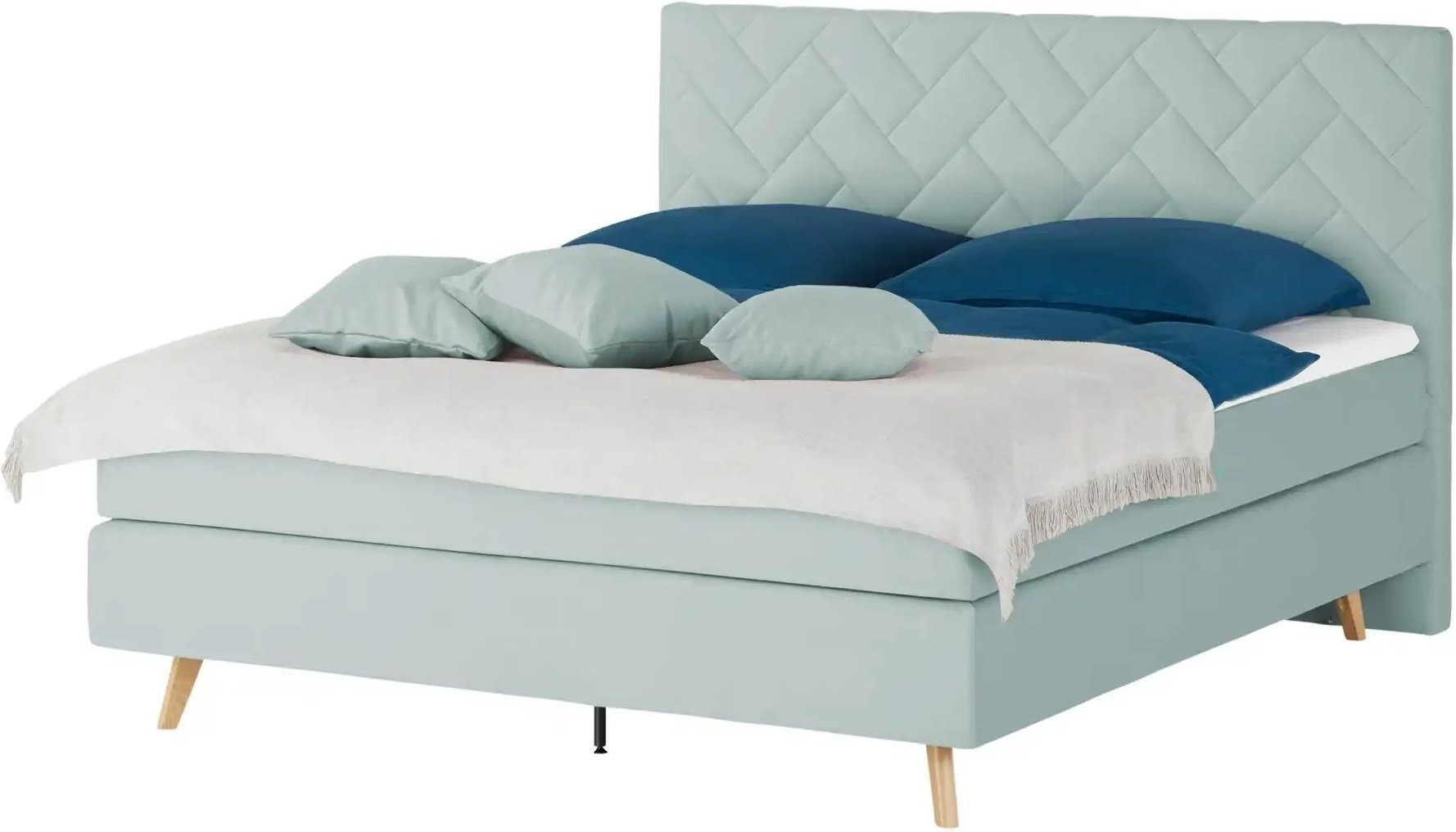 Boxspringbett  Weave ¦ blau ¦ Maße (cm): B: 200 H: 122 Betten > Boxspringbetten - Höffner