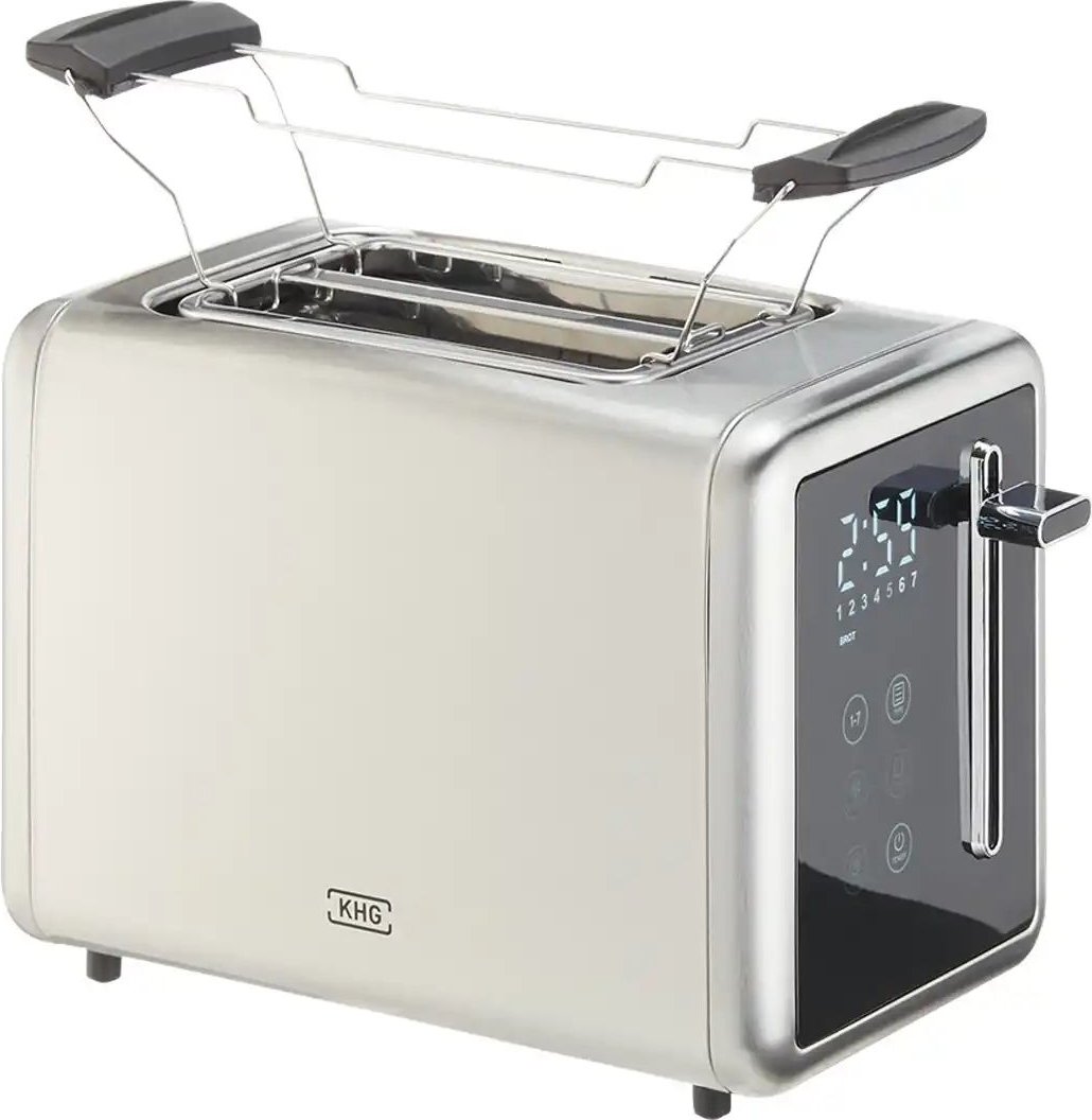 KHG Toaster TO-900 DES ¦ silber ¦ Kunststoff,Edelstahl ¦ Maße (cm): B: 29 H: 18,7 T: 15.5 Elektrokleingeräte > Toaster ...