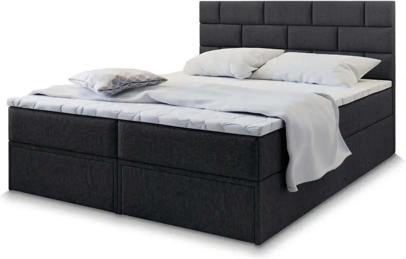 MASSENO Boxbett mit Bettkasten und 2 Schubladen Arinos ¦ schwarz ¦ Maße (cm): B: 140 H: 98 Betten > Polsterbetten - Höff...