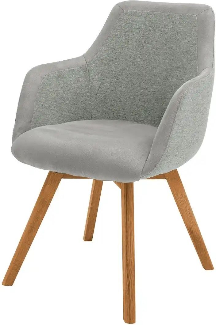 Dine + Mine Armlehnstuhl mit Massivholzgestell Corby ¦ grau ¦ Maße (cm): B: 56 H: 85 T: 65.0 Stühle > Esszimmerstühle > ...