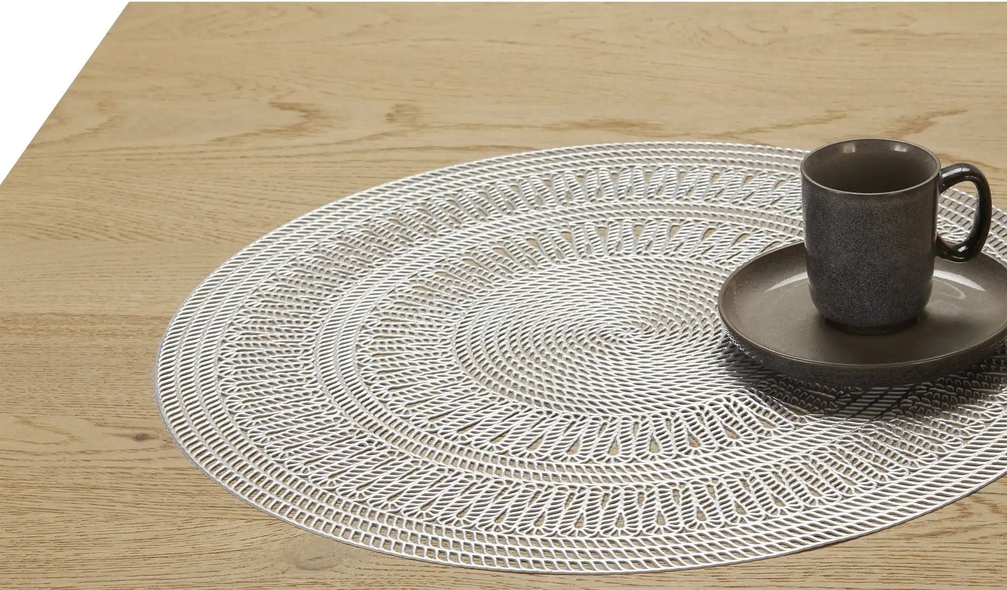 Platzset   ¦ silber ¦ Kunststoff ¦ Maße (cm): H: 0,2  Ø: 38 Weihnachten - Höffner