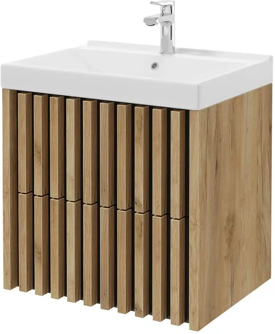 Waschtischkombination Linstower See ¦ holzfarben ¦ Maße (cm): B: 61 H: 62 T: 46.0 Schränke > Badschränke > Komplett-Bad...