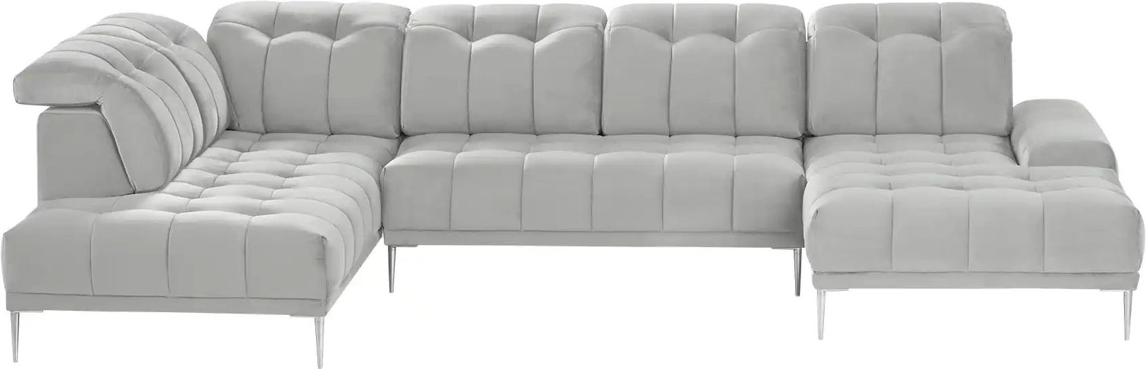 Thumbnail - switch Wohnlandschaft aus Samt Grenada ¦ grau ¦ Maße (cm): B: 358 H: 107 T: 231.0 Polstermöbel > Sofas > Wohnlandschafte...