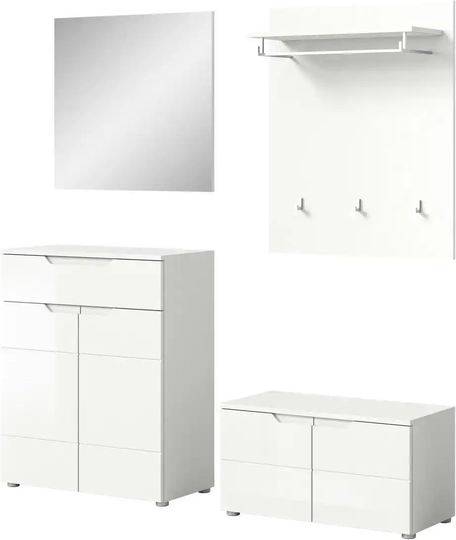 Garderobenkombination ¦ weiß ¦ Maße (cm): B: 175 H: 193 T: 37.0 Garderoben & Kleiderstangen > Garderoben - Höffner