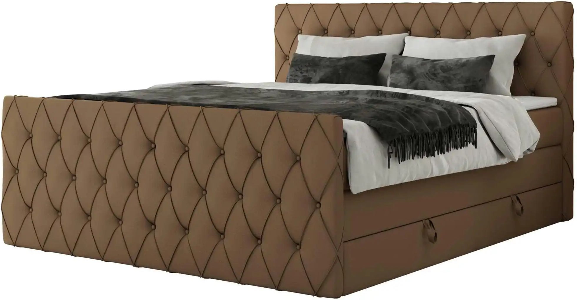 Boxspringbett mit Bettkasten Miren King Duo ¦ braun ¦ Maße (cm): B: 121 H: 110 Betten > Boxspringbetten - Höffner