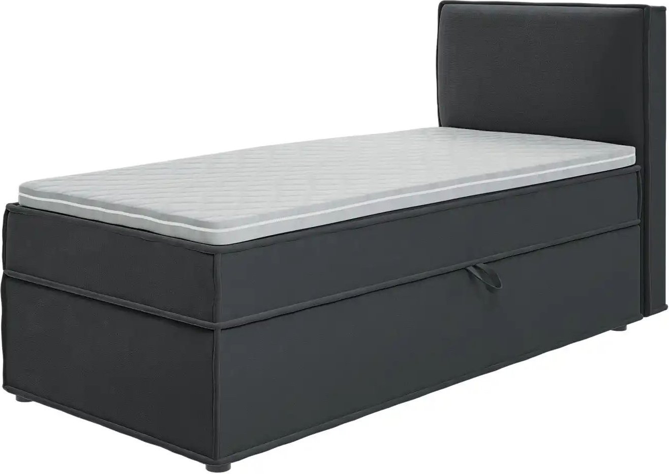 S-STYLE Boxbett mit Stauraum und Topper H3 Uma ¦ grau ¦ Maße (cm): B: 90 H: 103 Betten > Boxspringbetten - Höffner