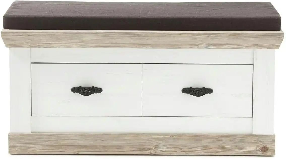 Garderobenbank mit Sitzkissen Roble ¦ weiß ¦ Maße (cm): B: 107 H: 53 T: 45.0 Garderoben & Kleiderstangen > Garderobensy...