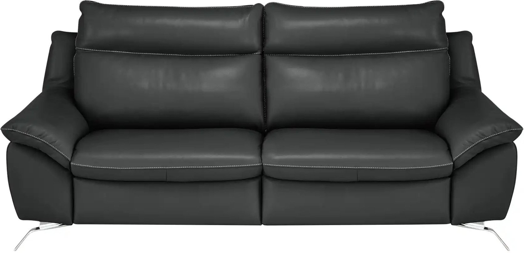 Natuzzi Editions Sofa aus Echtleder Orlando ¦ schwarz ¦ Maße (cm): B: 219 H: 94 T: 95.0 Polstermöbel > Sofas > 3-Sitzer ...