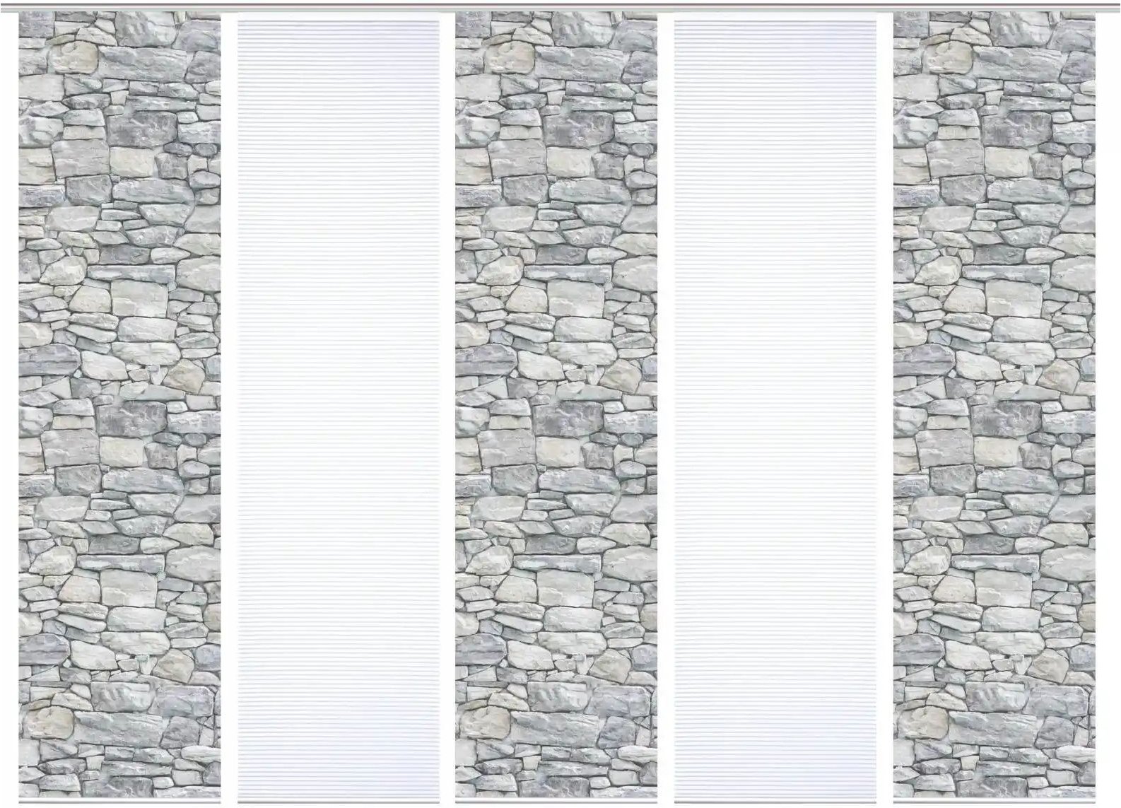 Thumbnail - HOME in green Schiebevorhang ¦ grau ¦ Synthetik ¦ Maße (cm): B: 60 H: 245 Gardinen & Rollos > Gardinen & Vorhänge > Sc...