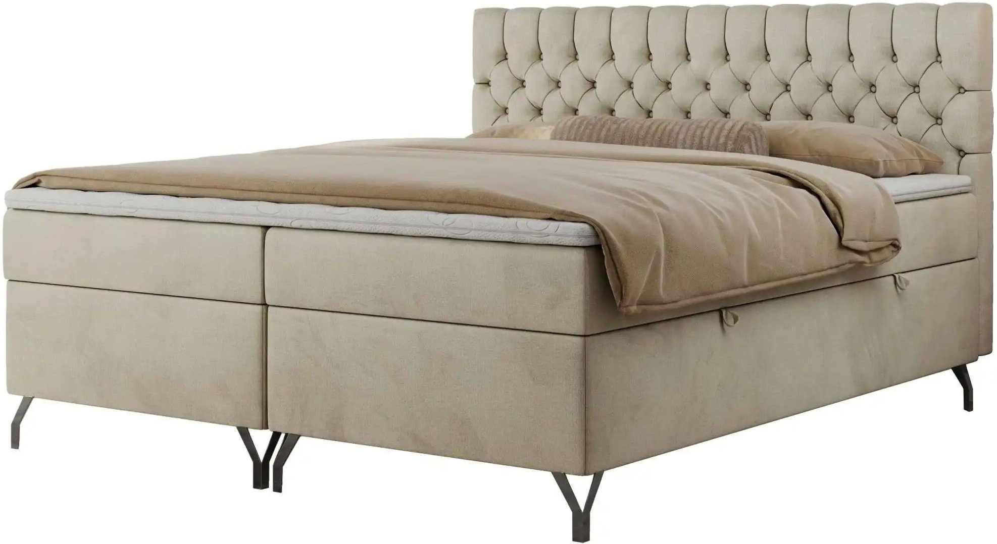 Thumbnail - Boxbett mit Bettkasten Grimaldi ¦ beige ¦ Maße (cm): B: 164 H: 115 Betten > Komfortbetten - Höffner