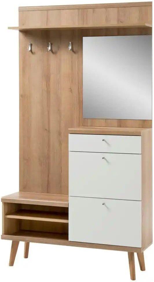 Garderobe Lessay ¦ weiß ¦ Maße (cm): B: 110 H: 200 Garderoben & Kleiderstangen > Garderoben - Höffner