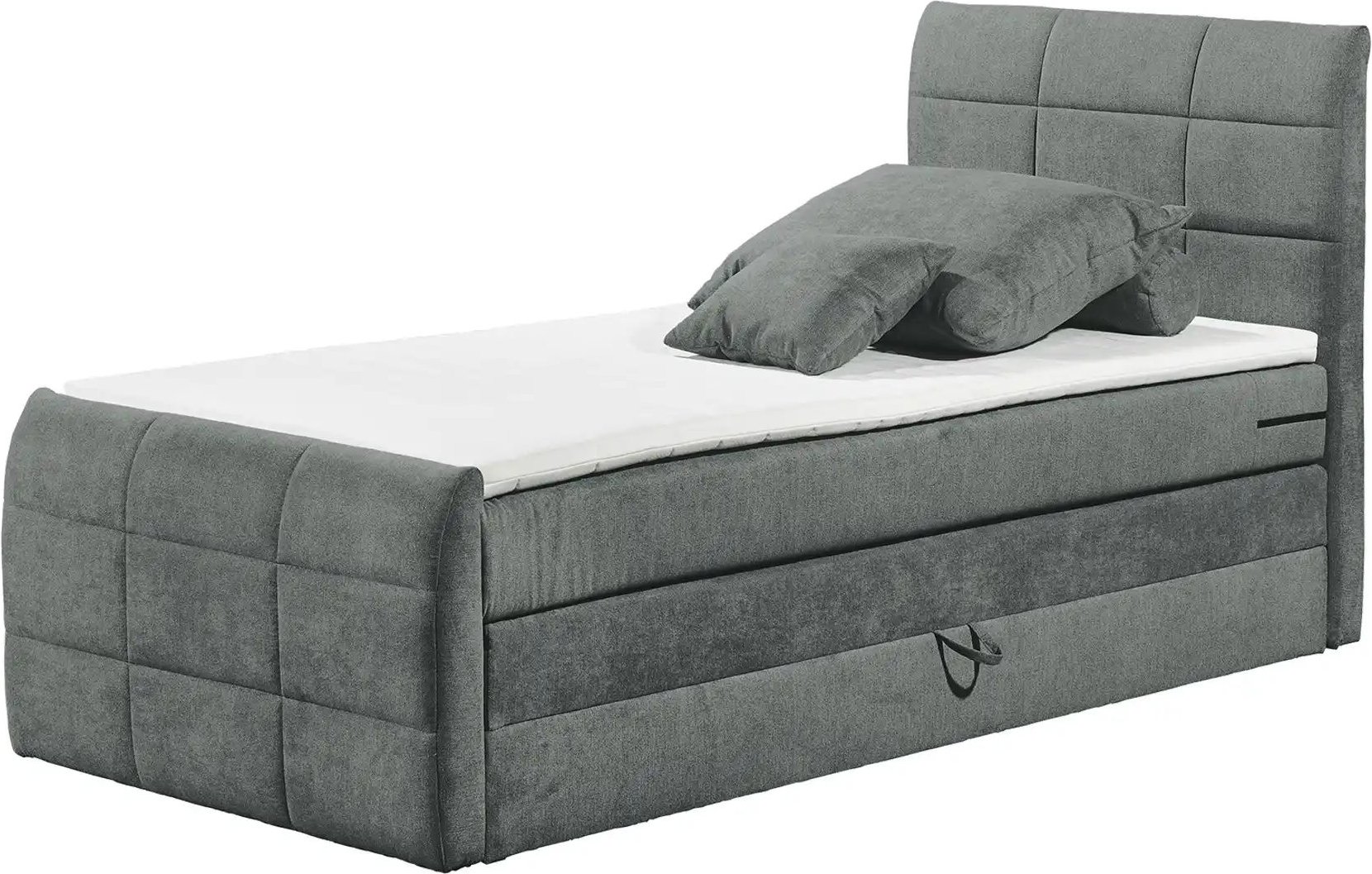 uno Boxspringbett mit Bettkasten Kosmo ¦ grau ¦ Maße (cm): B: 123 H: 113 Betten > Boxspringbetten - Höffner