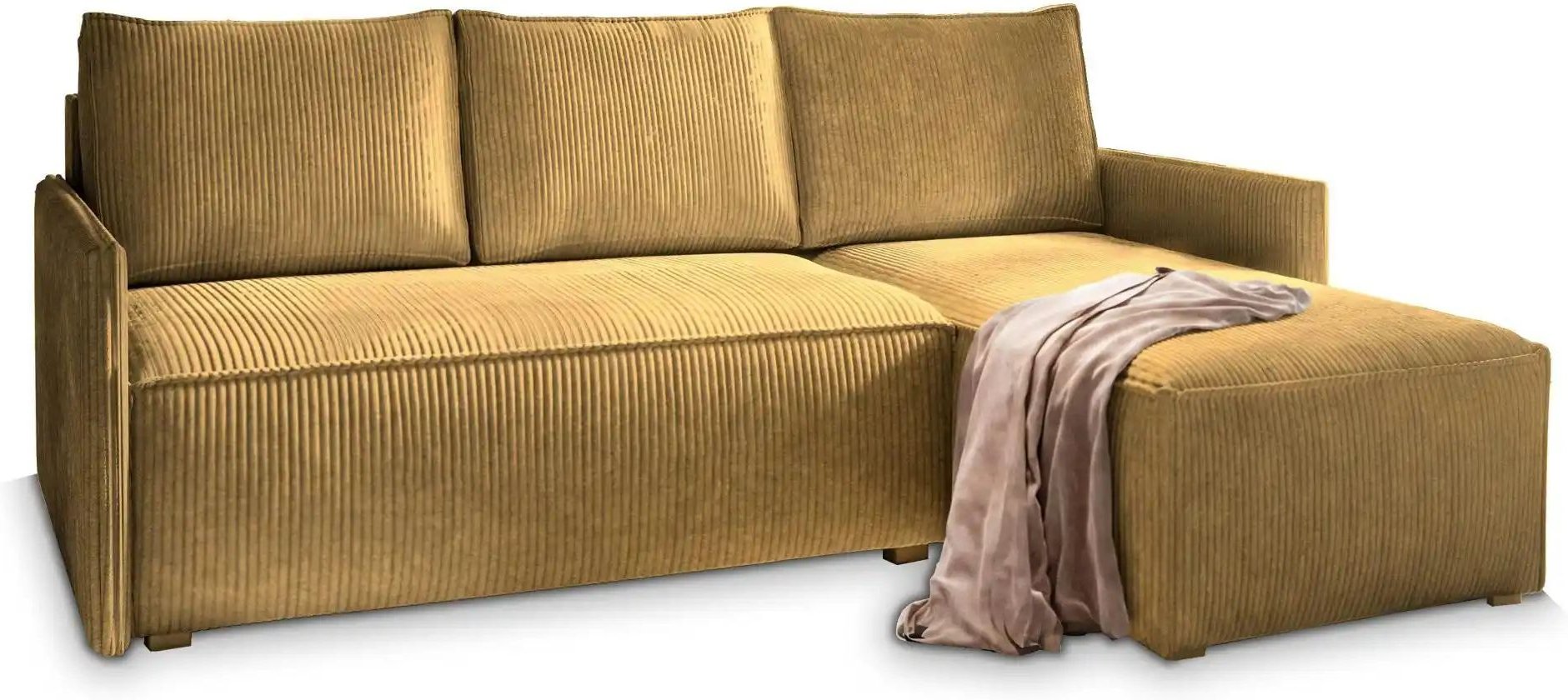 MASSENO Ecksofa mit Schlaffunktion Perusi ¦ gelb ¦ Maße (cm): B: 206 H: 85 Polstermöbel > Sofas > Ecksofas - Höffner